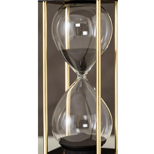 Black Wood Hourglass with Gold Spindles