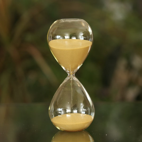 60 Minute Tall Modern Glass Timer in Gold