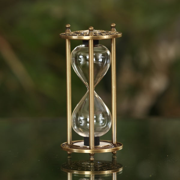 Crystal Brass Hourglass Urn