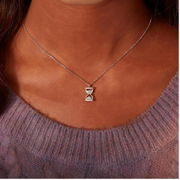 Sterling Silver Hourglass Pendant Necklace