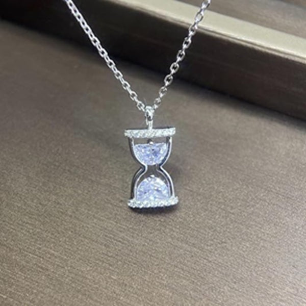 Sterling Silver Hourglass Pendant Necklace