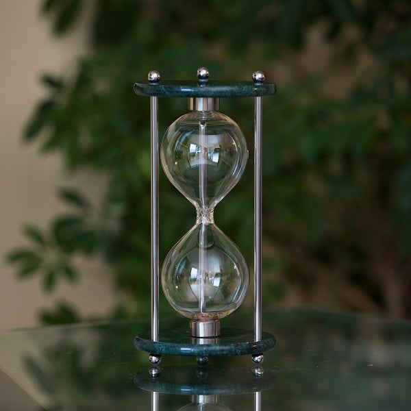 Green Marble Hourglass Kit with Chrome Spindles