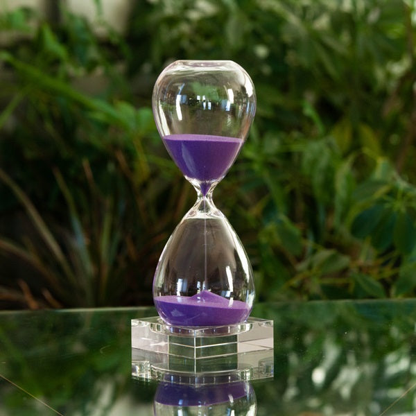 Freestanding Hourglass with Purple Sand 60 Minute