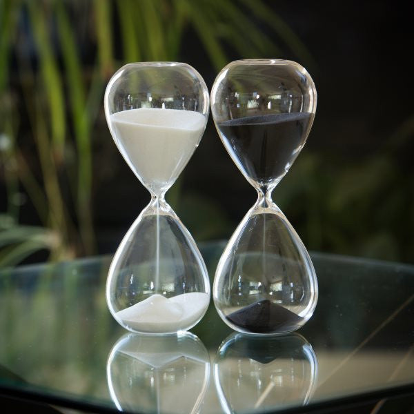 60 Min Tall Modern Glass Timer in Black or White image