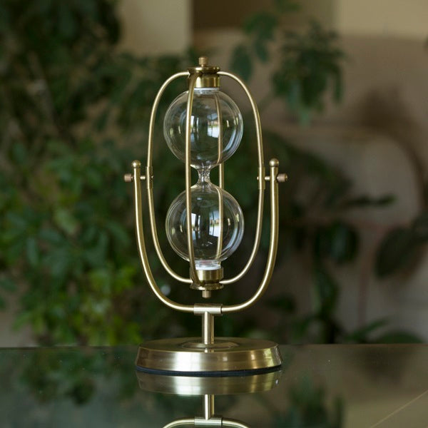 Brass Rotating Hourglass Urn