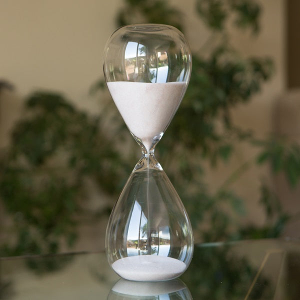 Large Freestanding Hourglass in Stand with Natural Sand 60 Minute