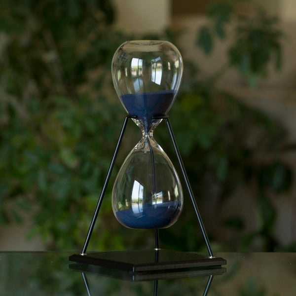 60 Minute Modern Glass Timer on Stand Black, White, Grey or Navy