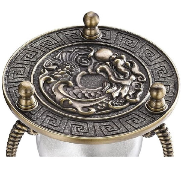 Lion or Dragon Brass Hourglass Urn