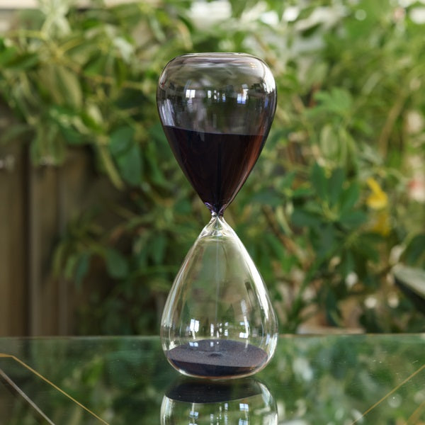 90 Minute Hand Blown Bicolor Sand Timer - Purple or Blue