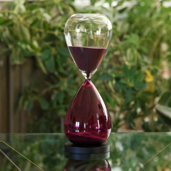 90 Minute Hand Blown Bicolor Sand Timer - Purple or Blue