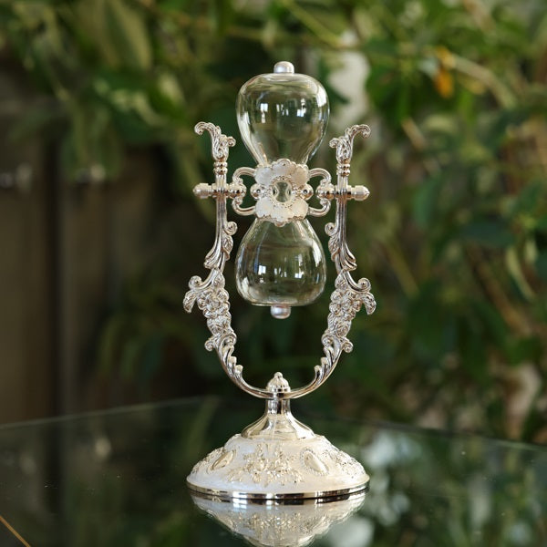 Silver Vintage Rose Rotating Hourglass Kit