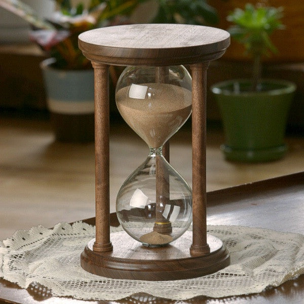 Solid Walnut Hourglass With Smooth Spindles