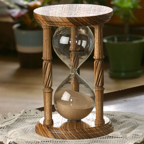 Solid Zebrawood Hourglass With Spiral Spindles