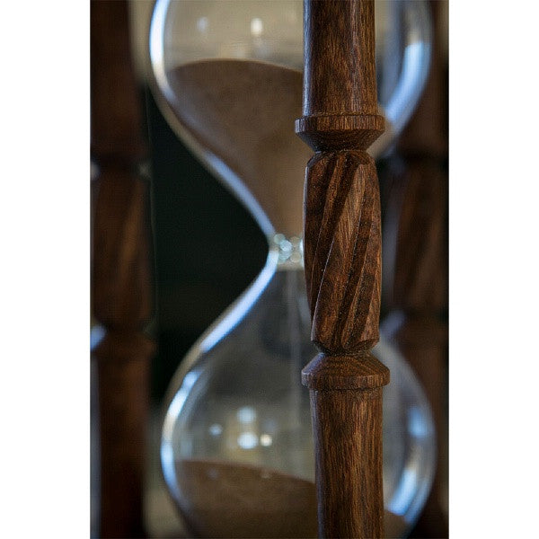 Solid Chechen Wood Hourglass With Spiral Spindles