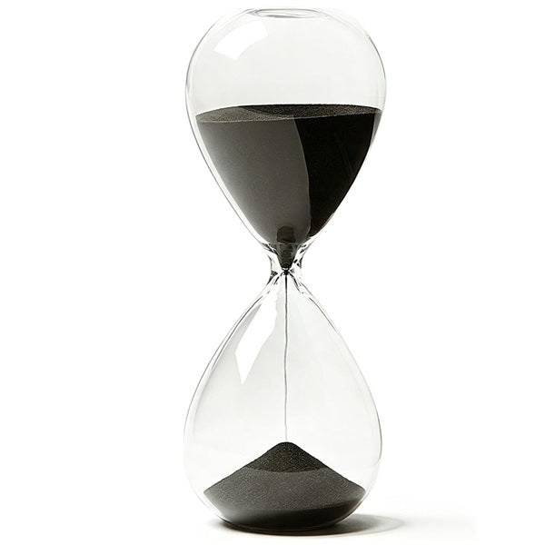 60 Minute Tall Modern Glass Timer in Black or White