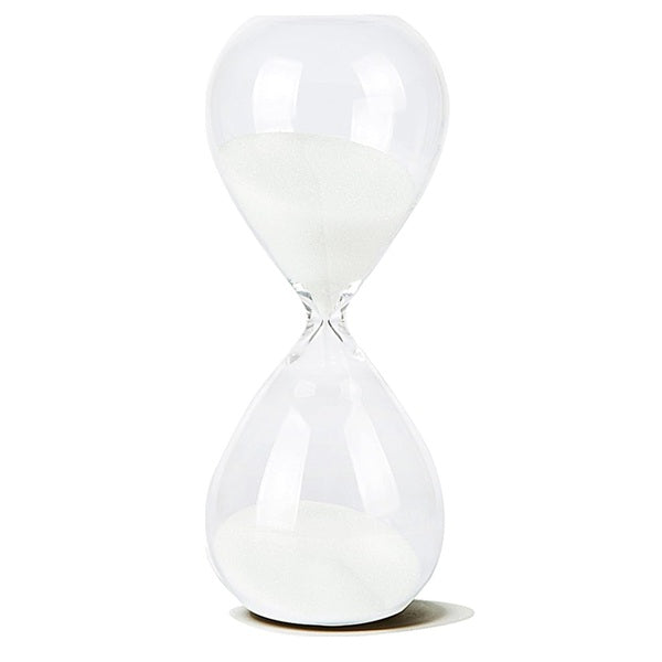 60 Minute Tall Modern Glass Timer in Black or White