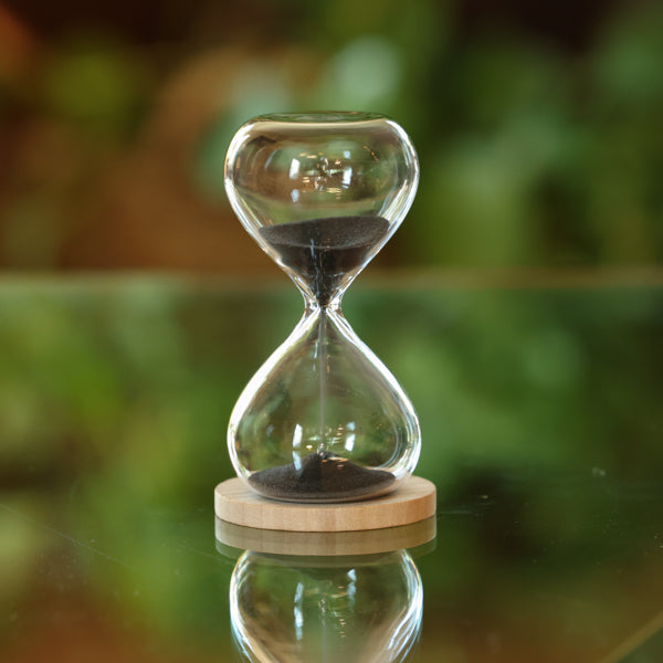 1 Minute Glass Timer with Black or White Sand product view