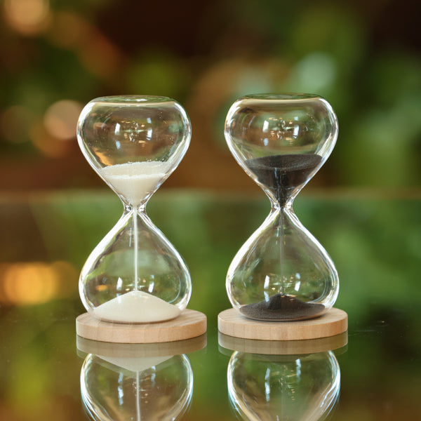 1 Minute Glass Timer with Black or White Sand product view