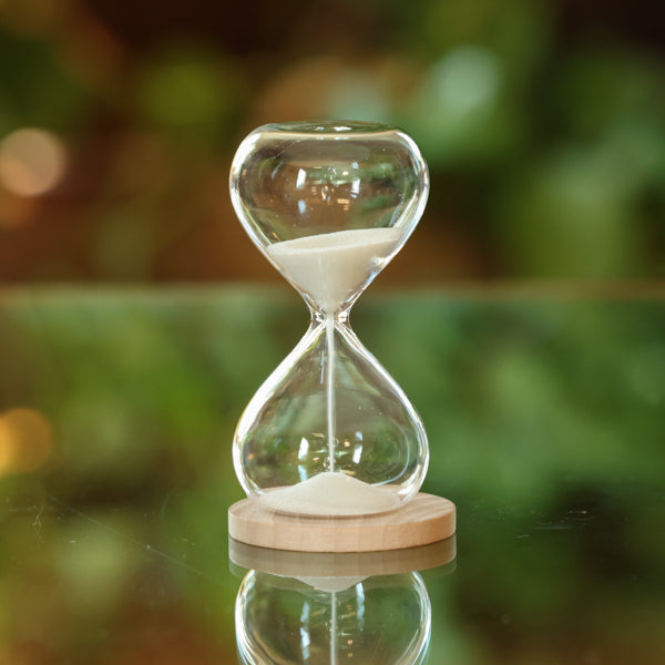 1 Minute Glass Timer with Black or White Sand product view