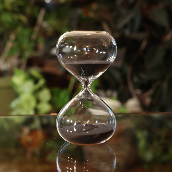 60 Minute Modern Glass Timer Black Sand