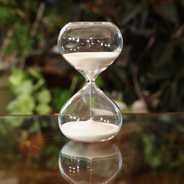 60 Minute Glass Timer with Gold, Natural or White Sand