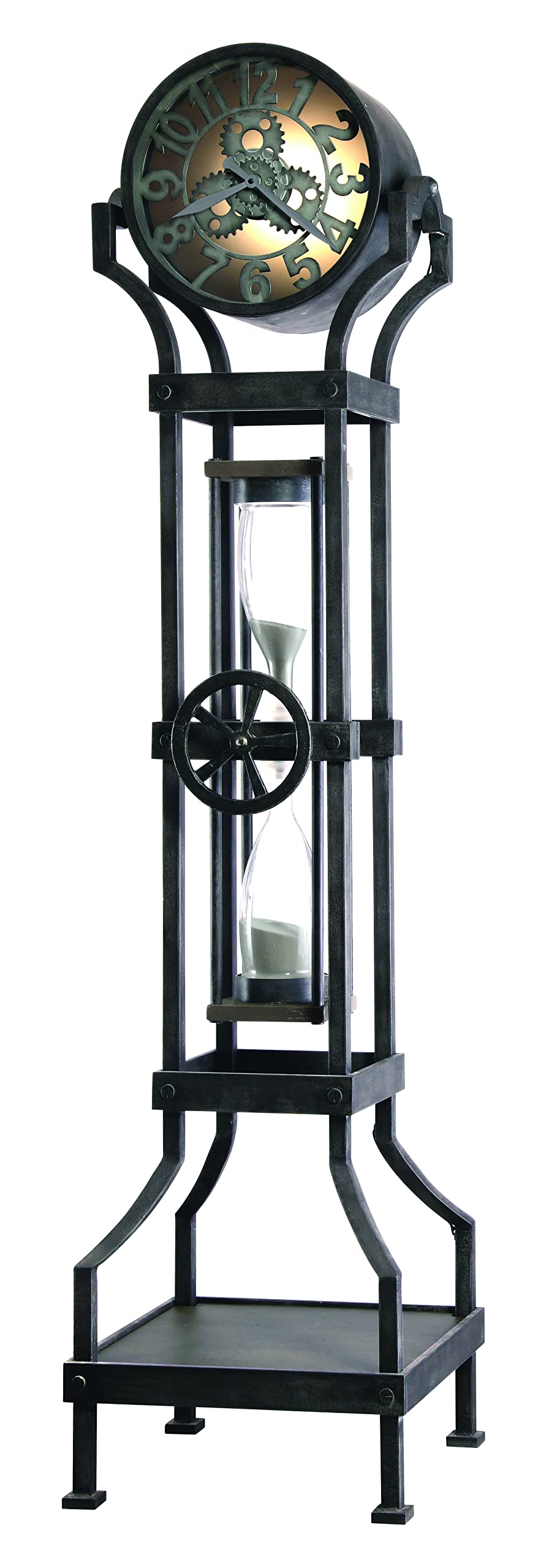 Howard Miller Hourglass III Floor Clock with Black Finish Hourglass Accent Sand Timer