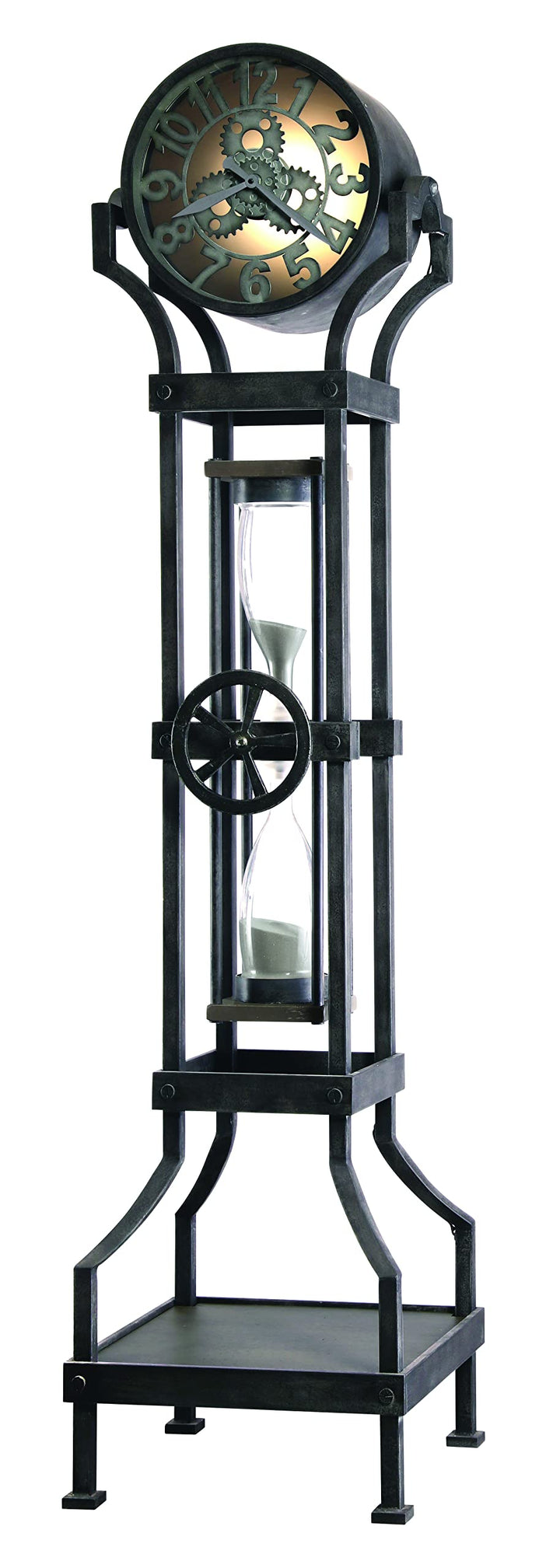 Howard Miller Hourglass III Floor Clock with Black Finish Hourglass Accent Sand Timer