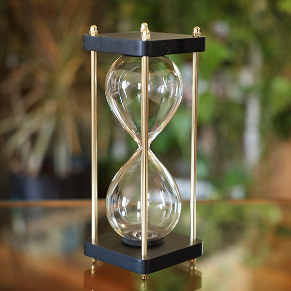 Black Square Hourglass Kit with Gold Spindles