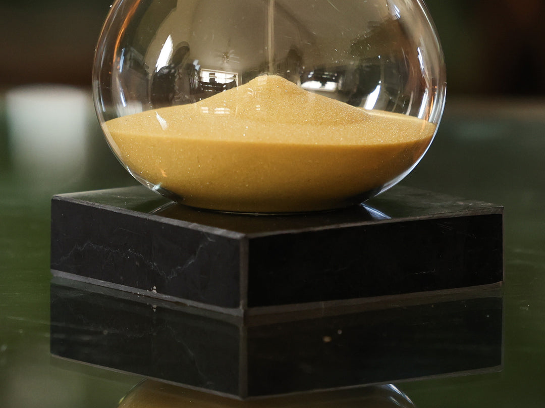 60 Minute Glass Timer with Gold Sand
