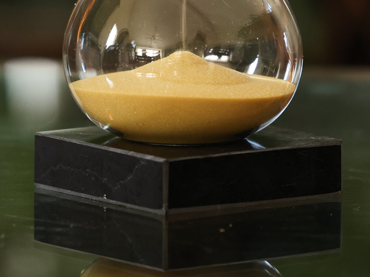 60 Minute Glass Timer with Gold Sand