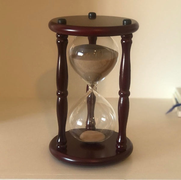 Cherry Hourglass With White or Light Brown Sand 60 Minute