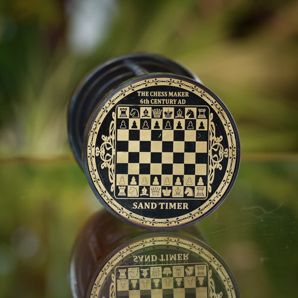Chess Urn Hourglass with Three Tier Glass