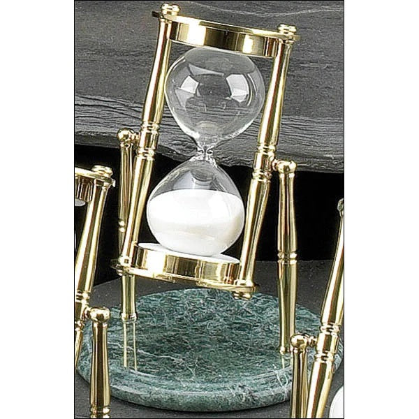 Green Marble and Brass Rotating Hourglass Kit