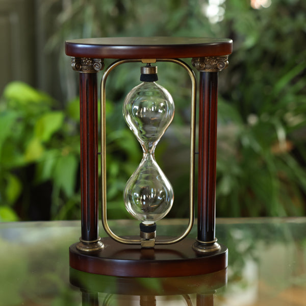 Rotating Mahogany Fillable Hourglass