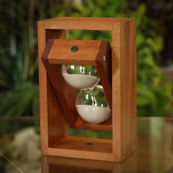 Solid Figured Mahogany Book End Hourglass Urn