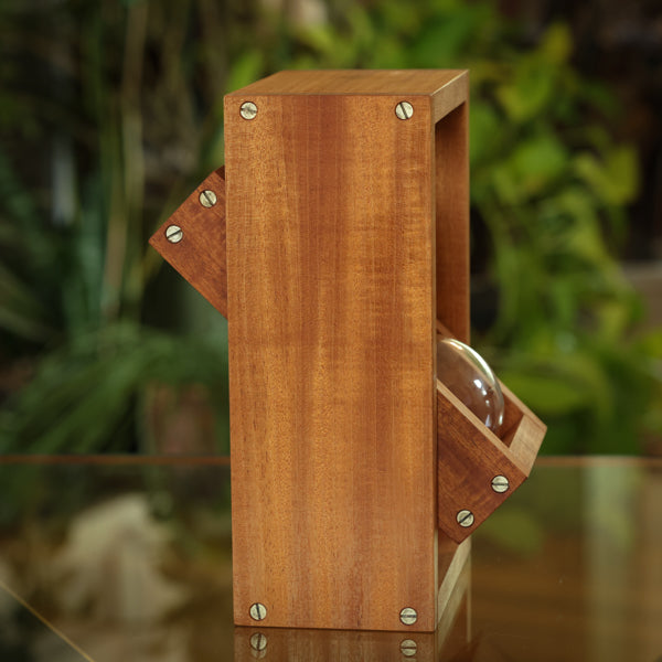 Solid Figured Mahogany Book End Hourglass Urn