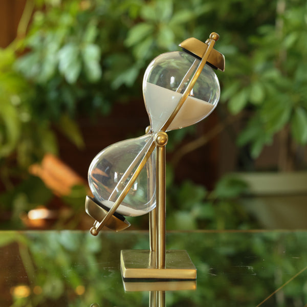 Gold Figure Eight Rotating Hourglass 50 Minute