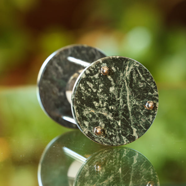 Green Marble and Chrome 30 Minute Hourglass