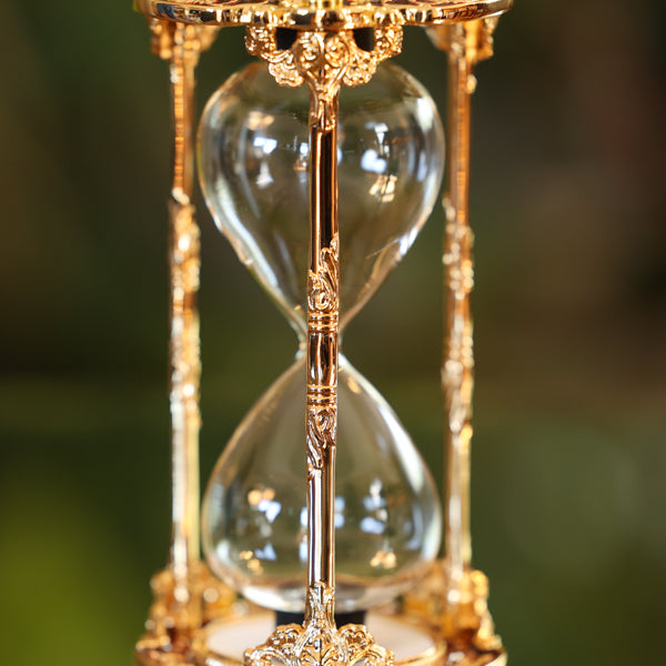 Gold and Crystal Hourglass Urn - Red or Blue