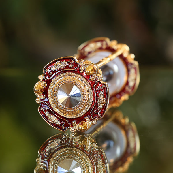 Gold and Crystal 60 Minute Hourglass - Red or Blue