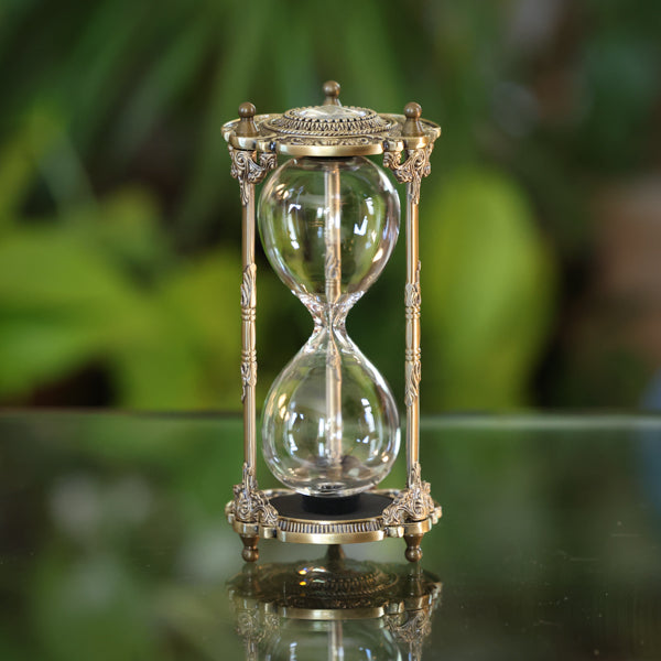 Crystal Brass Hourglass Urn II
