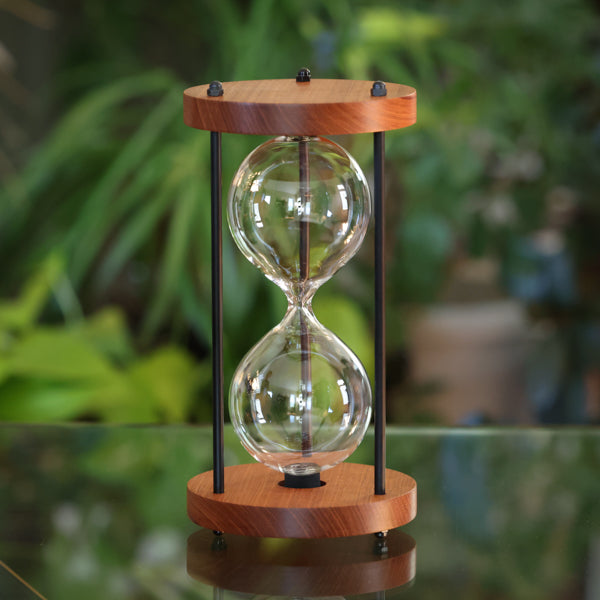 Solid Figured Mahogany Hourglass Kit With Black Metal Spindles