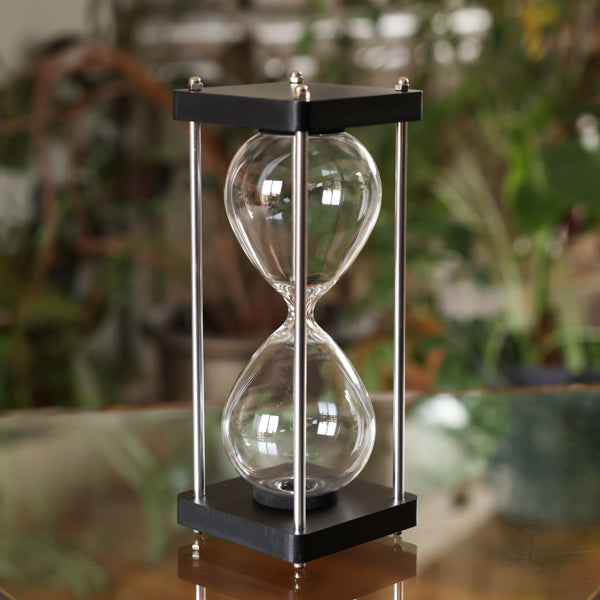Black Square Hourglass Kit with Silver Spindles