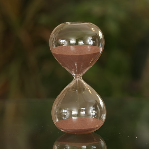 60 Minute Glass Timer with Cocoa Sand