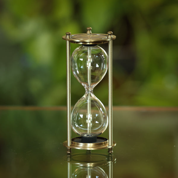 Vintage Brass Fillable Hourglass - Cross and Verse