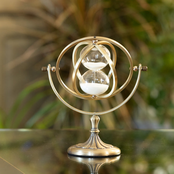 Bronzed Rotating 15 Minute Hourglass - JustHourglasses