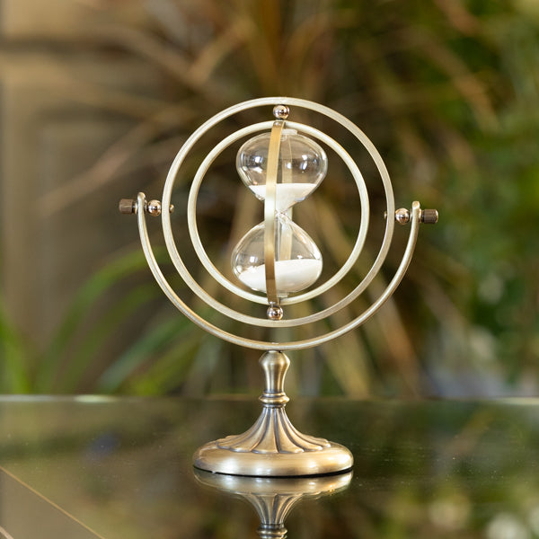 Bronzed Rotating 15 Minute Hourglass - JustHourglasses