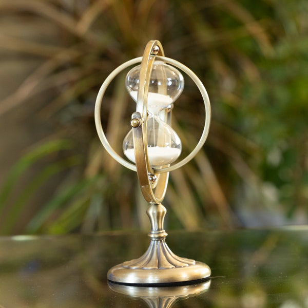 Bronzed Rotating 15 Minute Hourglass - JustHourglasses