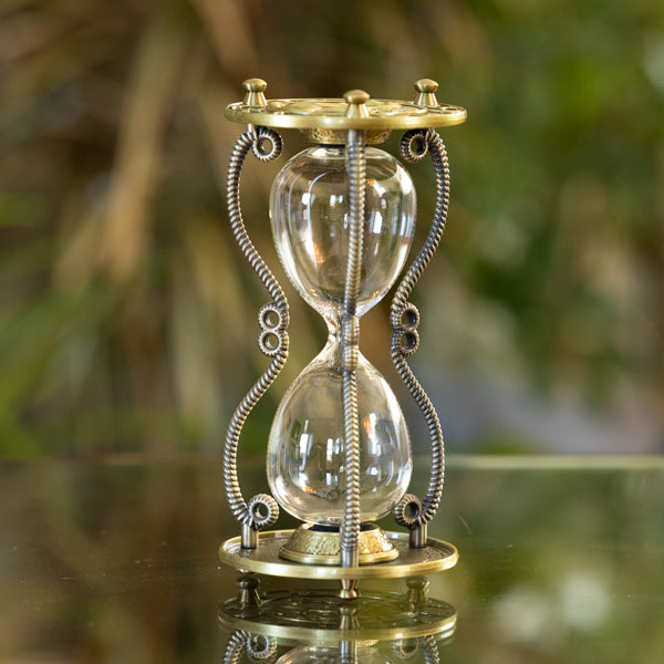 Sun and Moon Brass Hourglass Urn