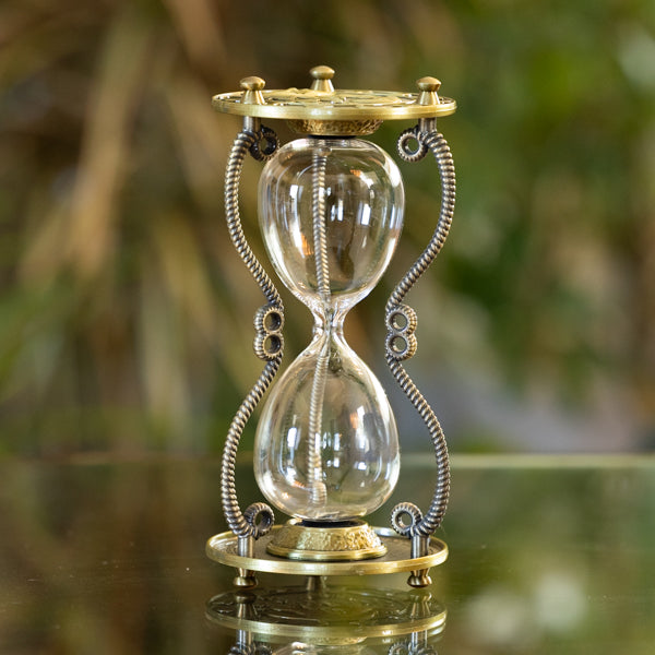 Sun and Moon Brass Hourglass Urn